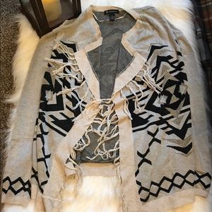 INC International Concepts Metallic Geo Cardigan-L